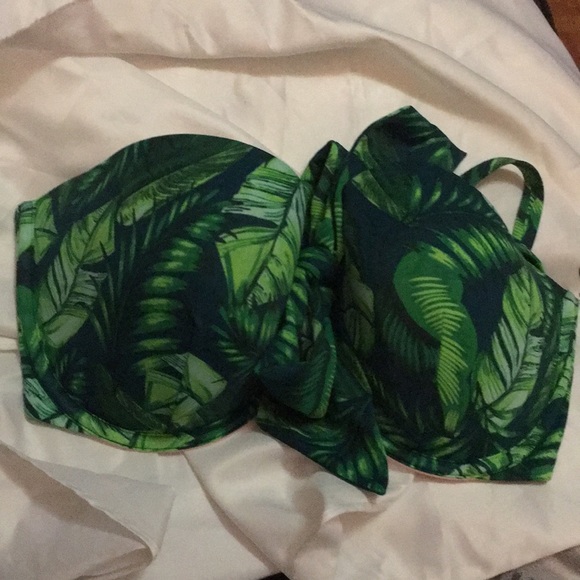 Shade & Shore Bikini Top 32DD  Palm Leaf  New - Picture 2 of 4